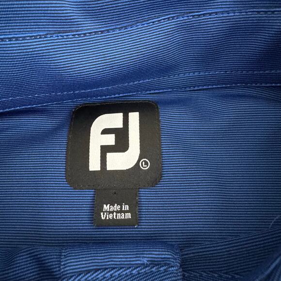 FootJoy Polo Shirt Men's L Blue Performance Outdoors Golf Preppy FJ Course Logo - Picture 5 of 9